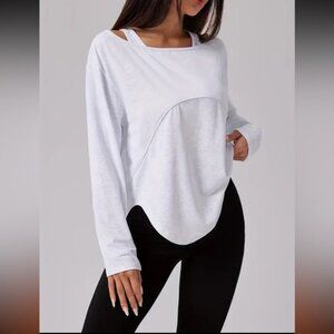 White Long Sleeve Women's Activewear Top